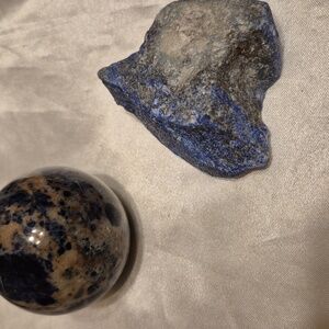 Raw Cut Unpolished Denim Lapis And Sodalite Sphere